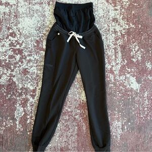 Figs Black Track Pants Relaxed Fit Joggers